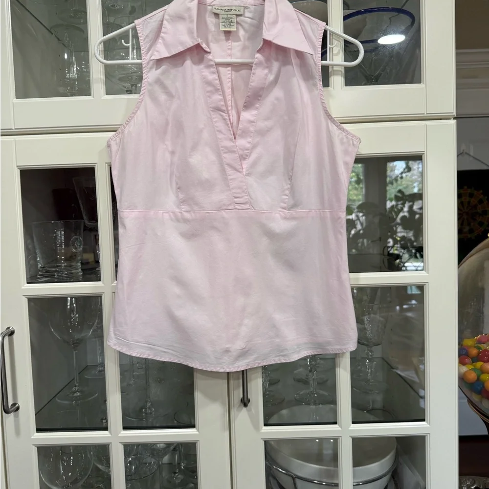Banana Republic Pink Sleeveless Collared Women's Top - Picture 1 of 4